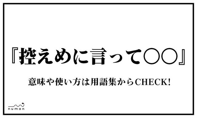 控えめに言って ひかえめにいって とは 意味 用語集 Numan