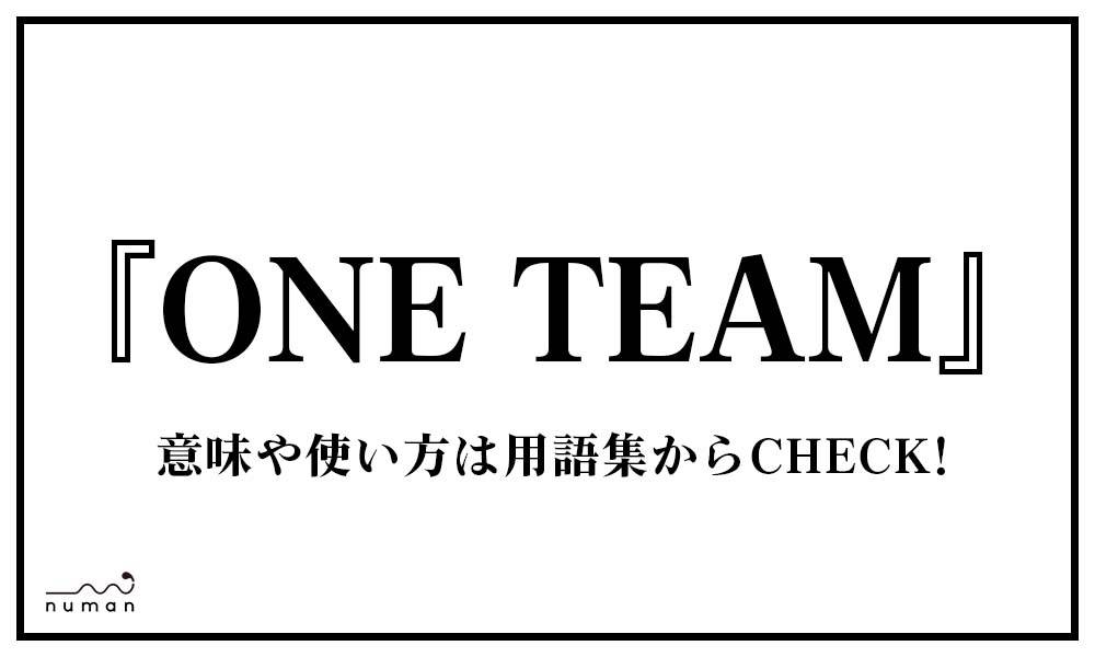 One Team わんちーむ とは 意味 用語集 Numan