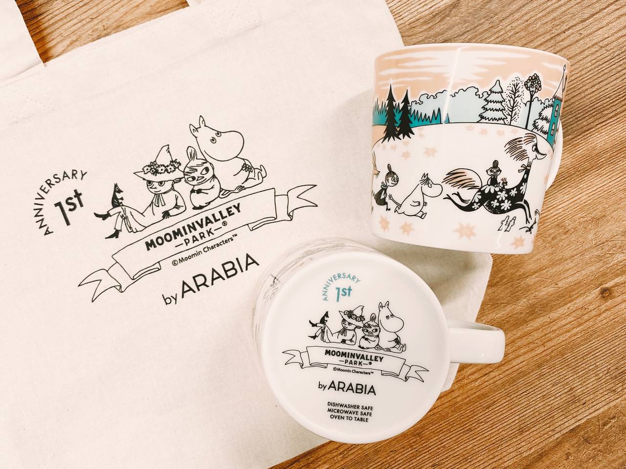 販売直営4個セット MOOMIN VALLEY PARK /限定ARABIAマグカップ 食器