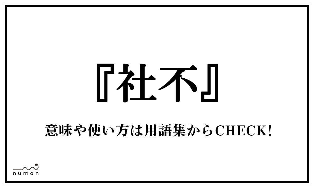 社不 しゃふ とは 意味 用語集 Numan